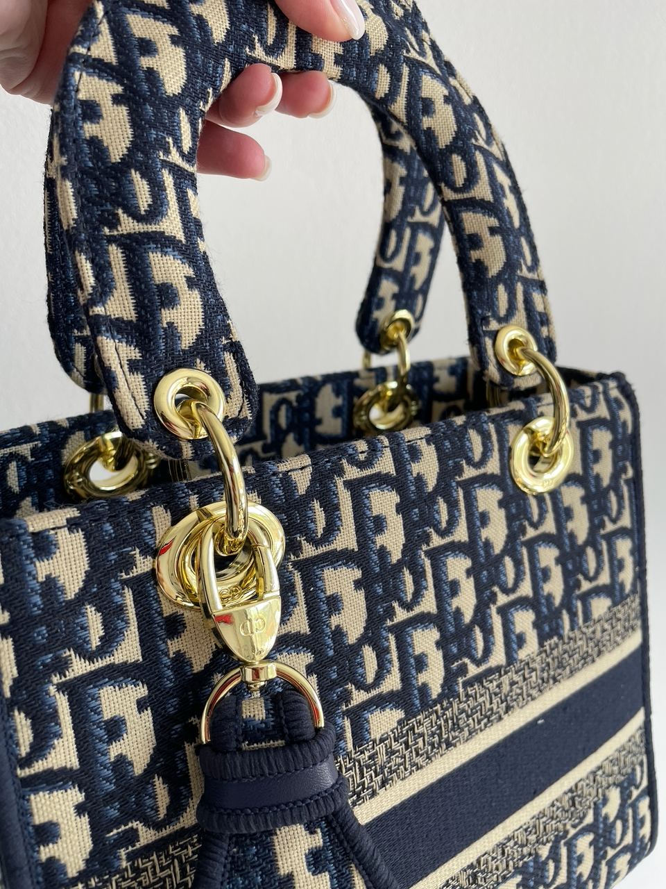 Christian Dior Medium Lady D-Lite Bag Blue/Beige - 20