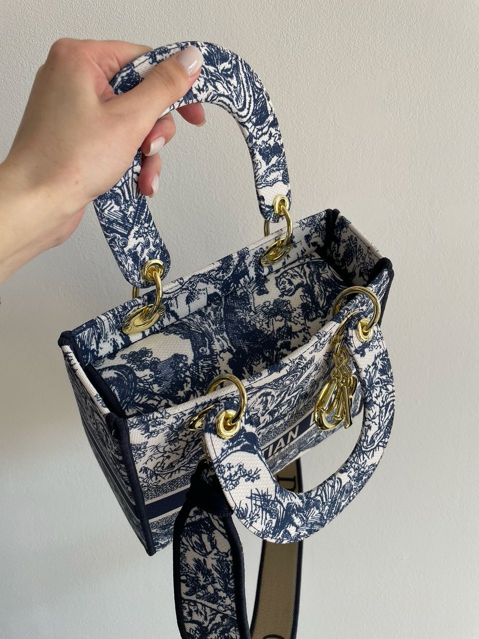 Christian Dior Medium Lady D-Lite Bag Blue/White - 18