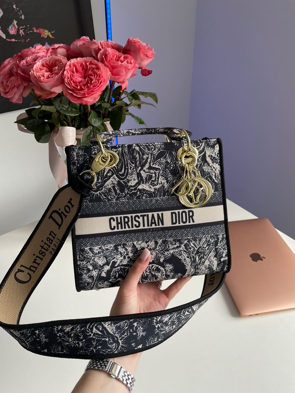 Christian Dior Medium Lady D-Lite Bag Blue - 6