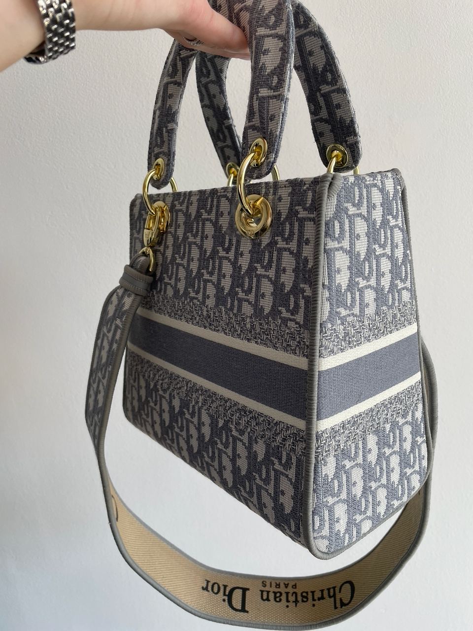 Christian Dior Medium Lady D-Lite Bag Grey - 14