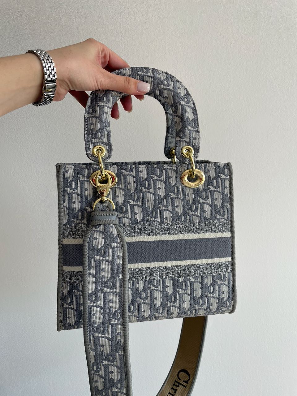 Christian Dior Medium Lady D-Lite Bag Grey - 17