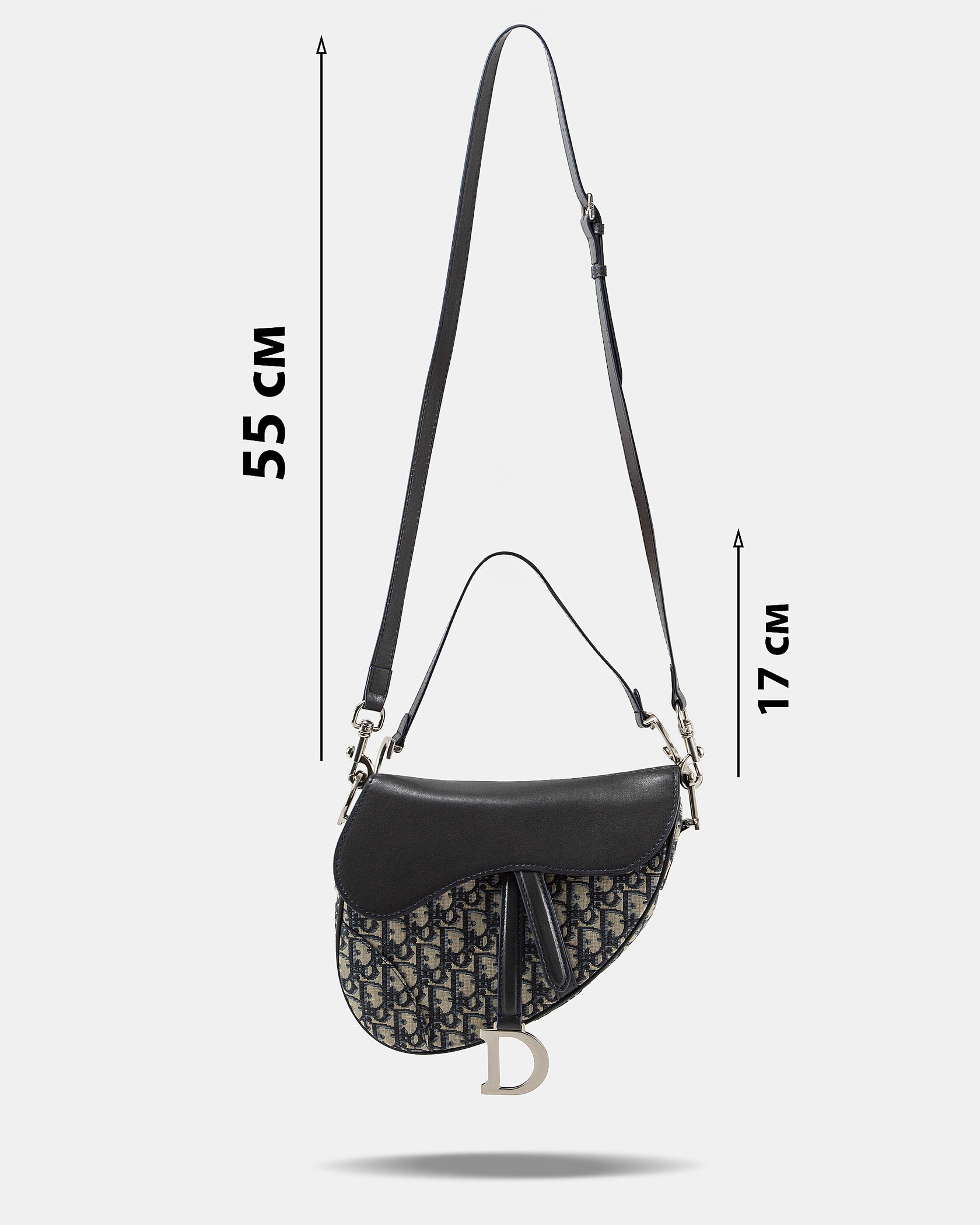 Christian Dior Saddle bag in black Dior Oblique jacquard and calfskin - 4