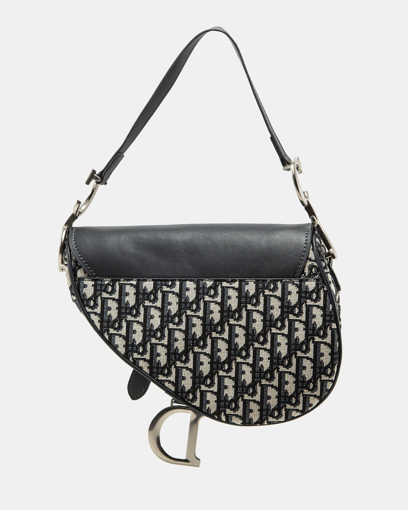 Christian Dior Saddle bag in black Dior Oblique jacquard and calfskin - 5