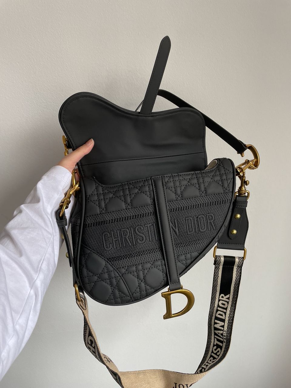 Christian Dior Saddle Bag in Ultra Matte Black - 13