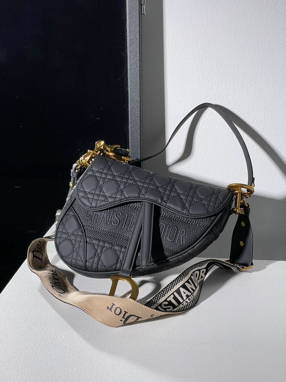 Christian Dior Saddle Bag in Ultra Matte Black - 5
