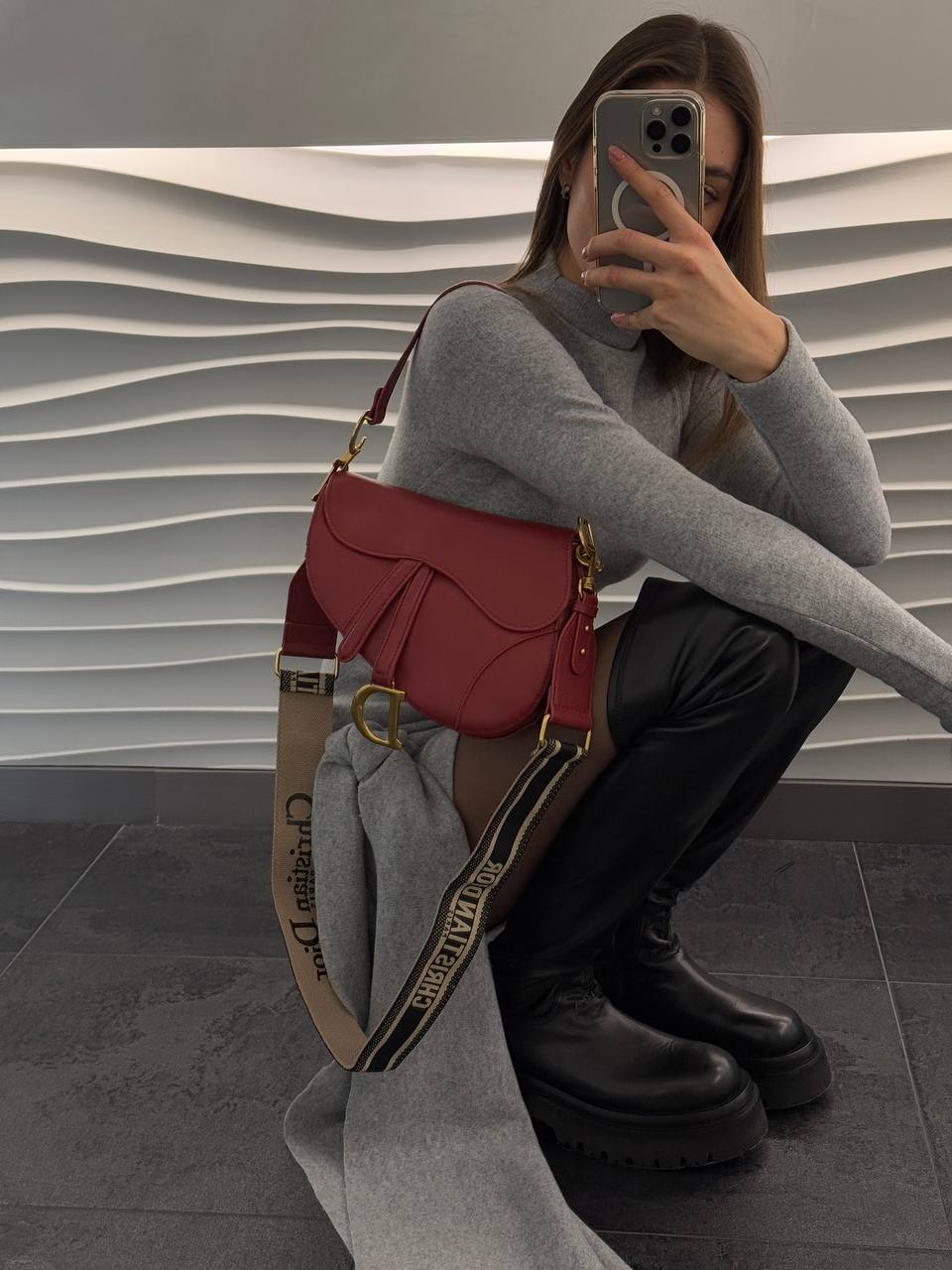 Christian Dior Saddle Bag Red - 2