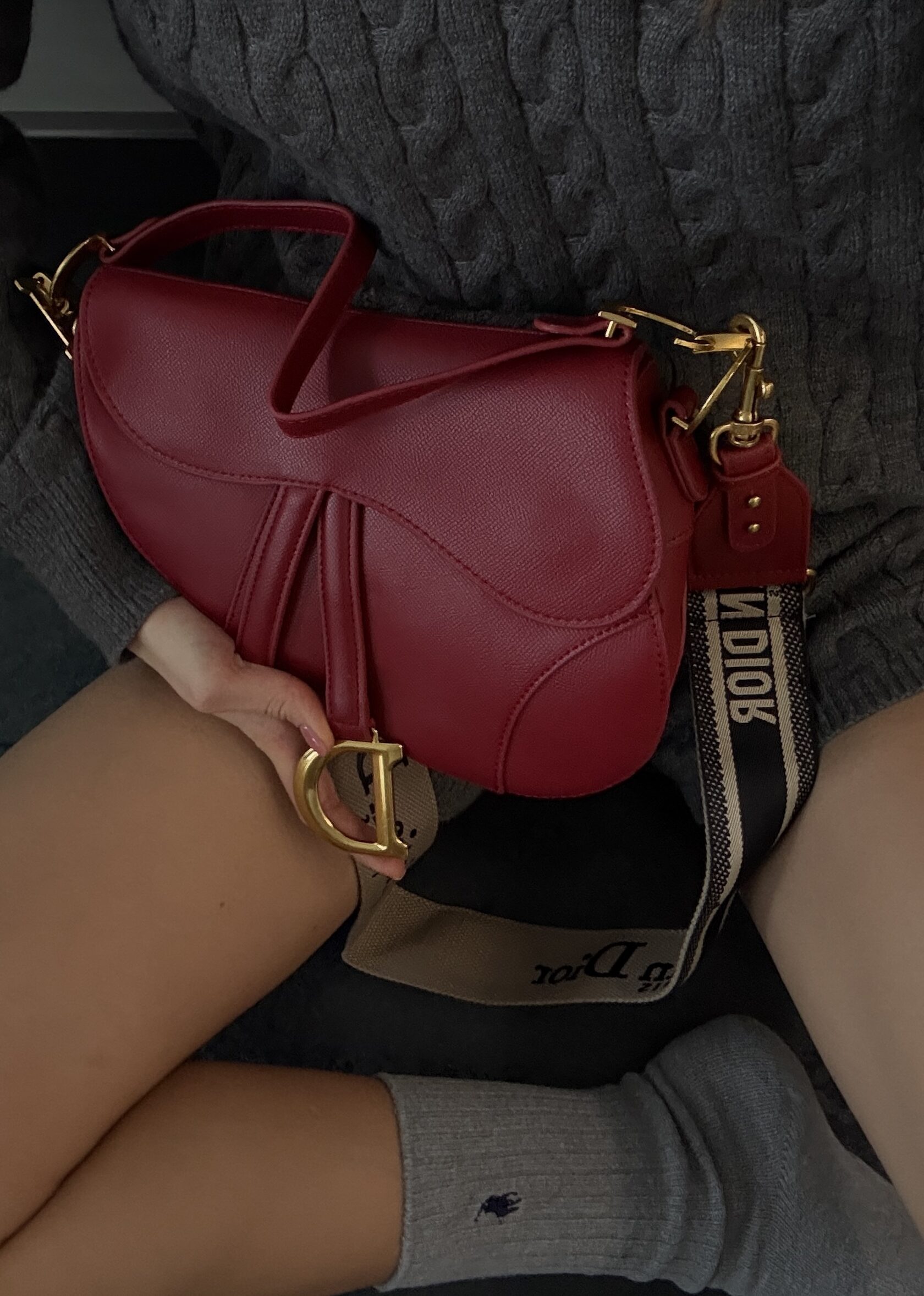 Christian Dior Saddle Bag Red - 3
