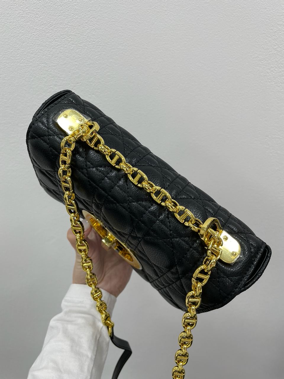 Christian Dior Small Dior Caro Bag Black Supple Cannage Calfskin - 11