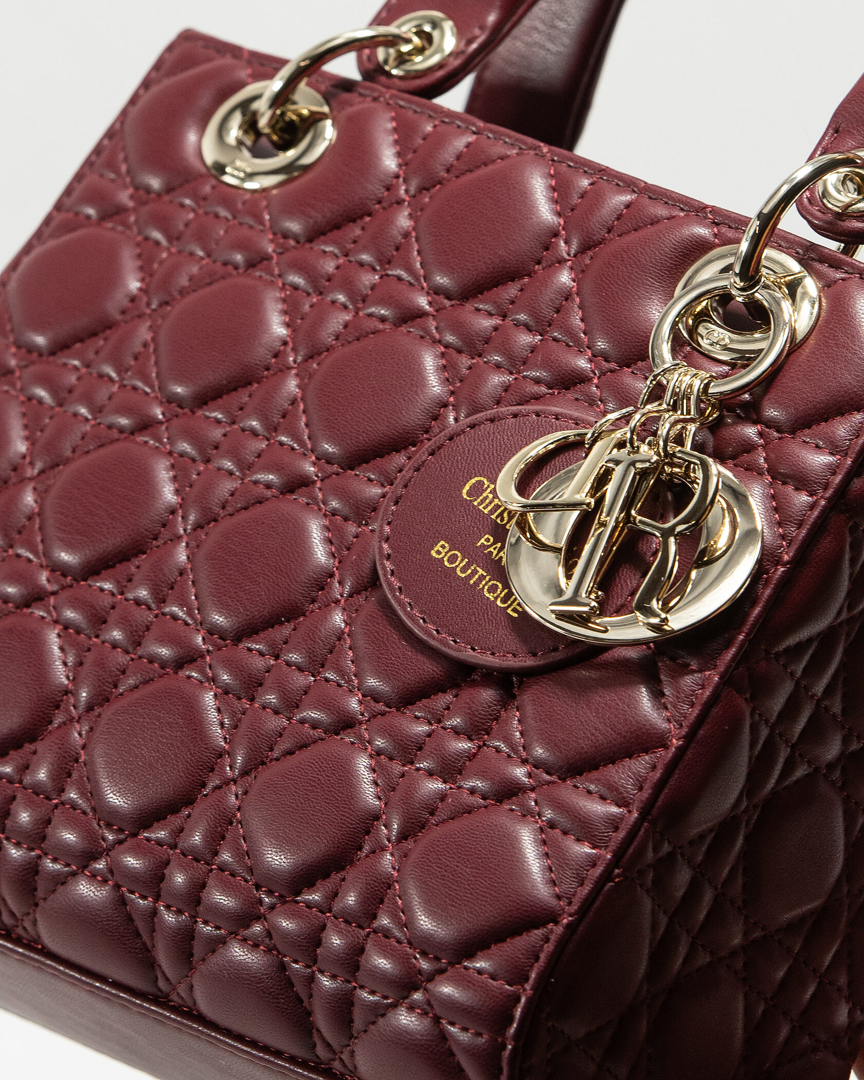 Christian Dior Small Lady Dior My ABCDIOR Bag Burgundy - 7