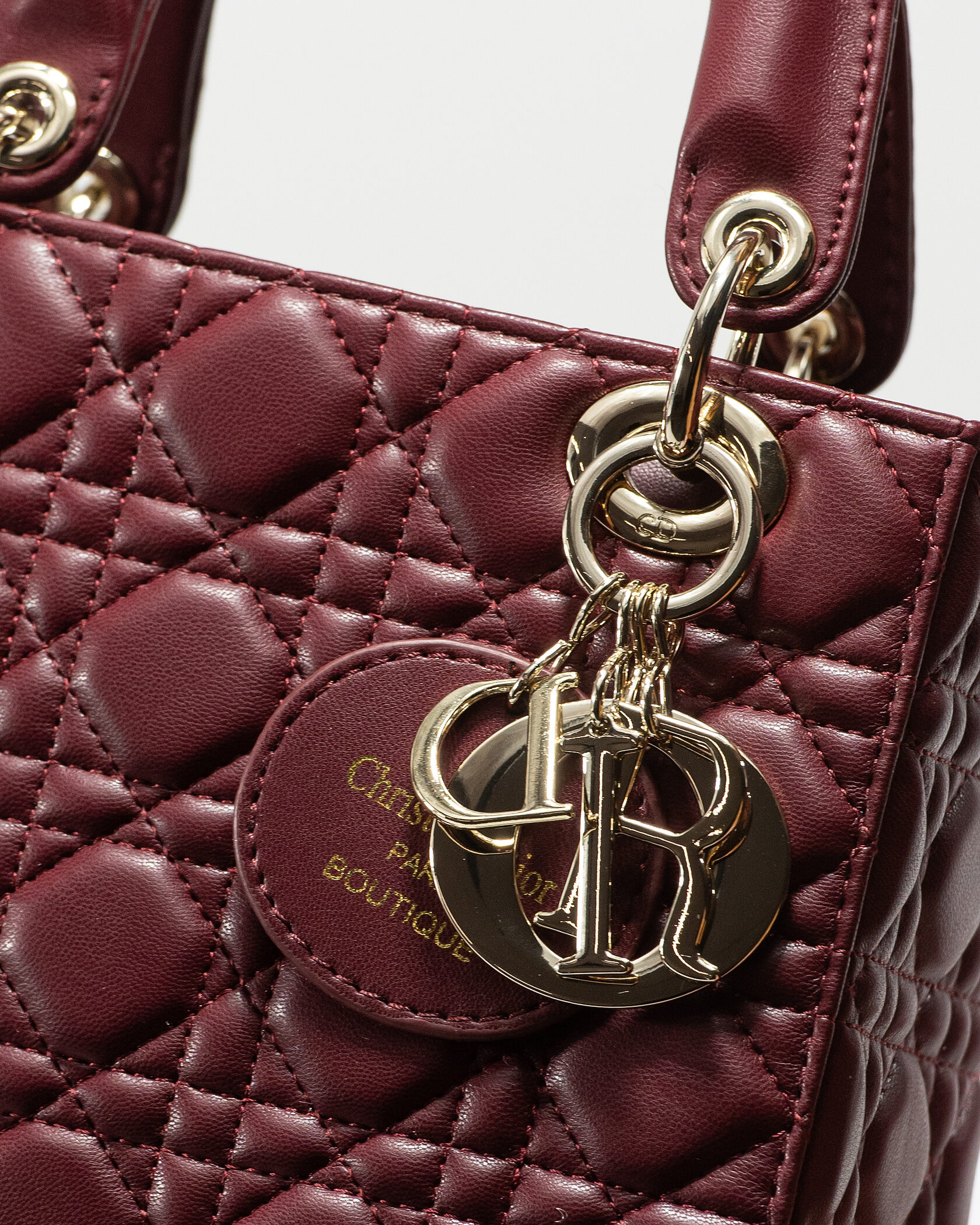 Christian Dior Small Lady Dior My ABCDIOR Bag Burgundy - 8