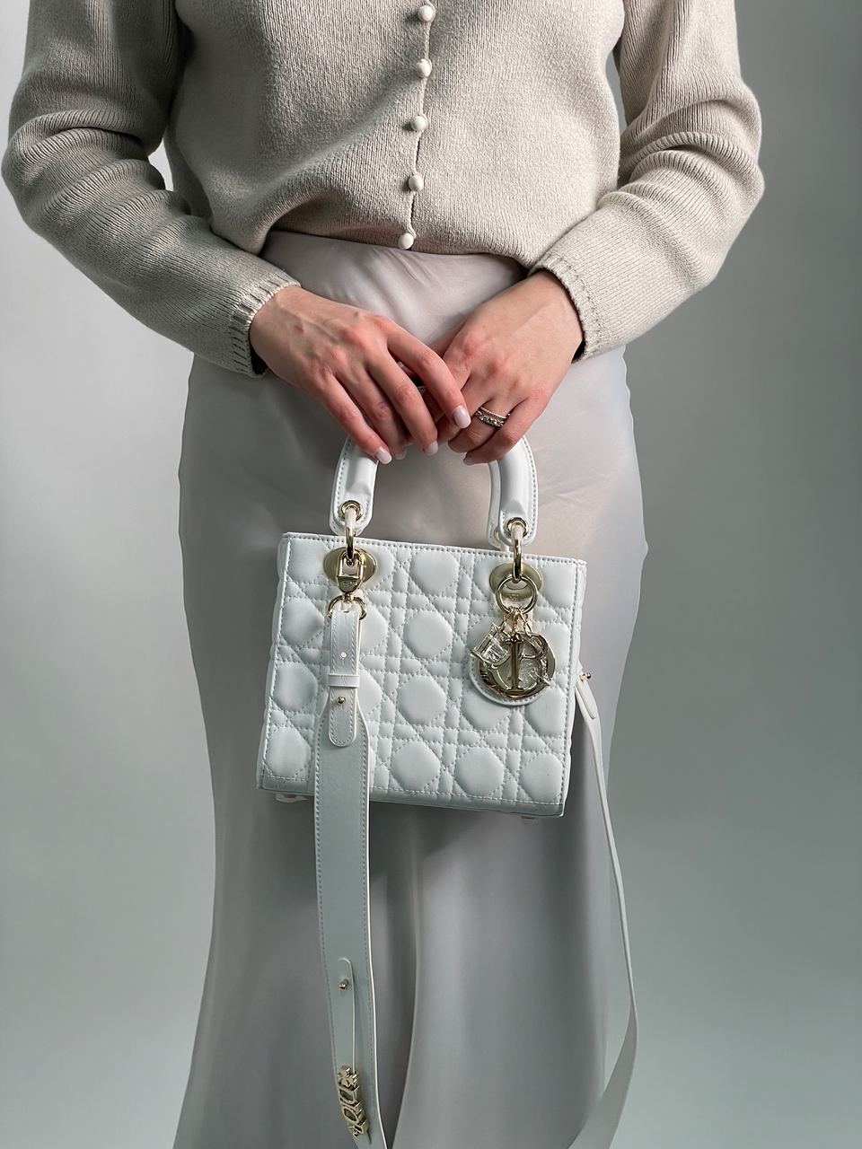 Christian Dior Small Lady Dior My ABCDIOR Bag White - 8