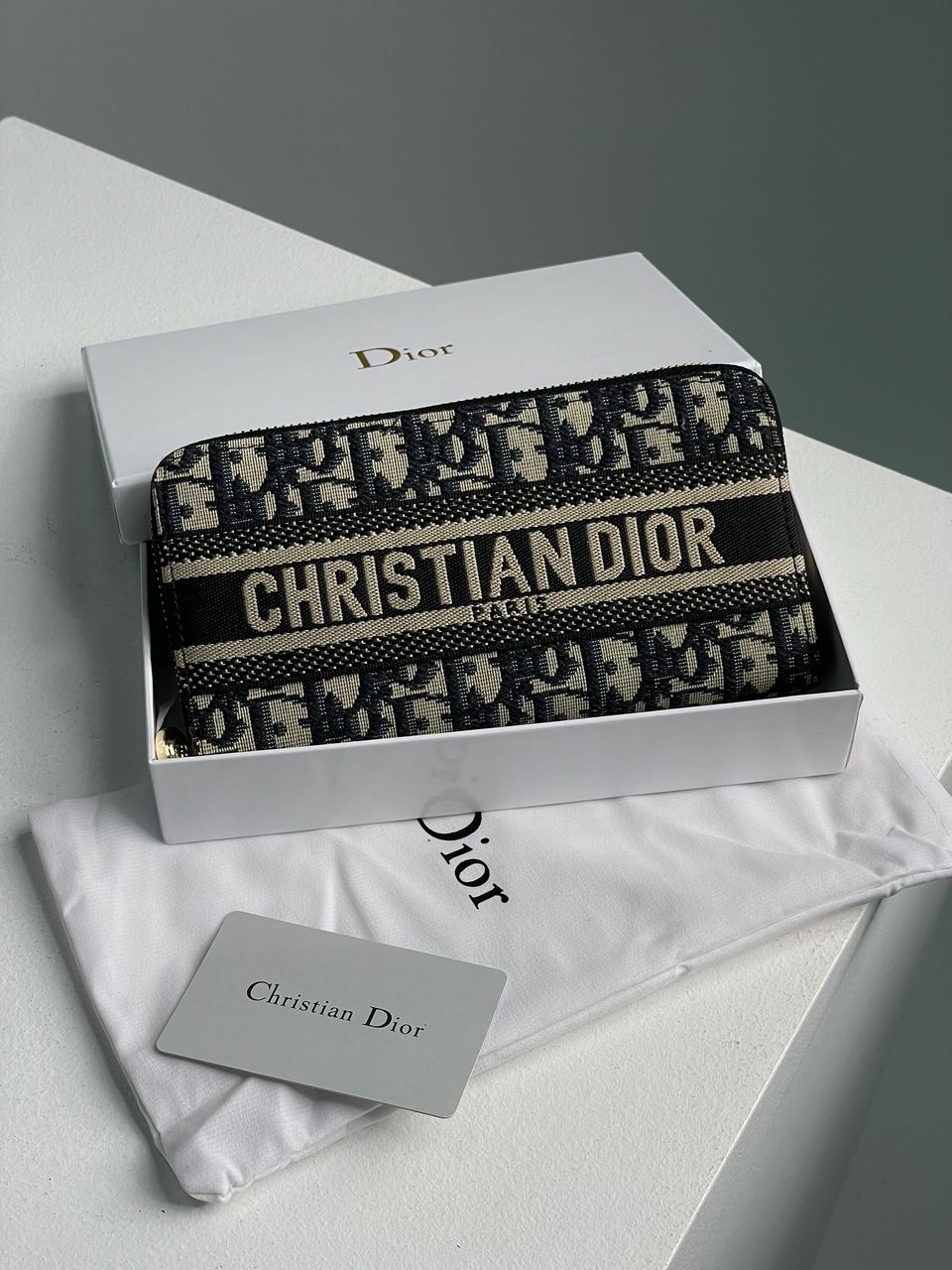 Christian Dior Wallet Blue Oblique Jacquard Blue - 2