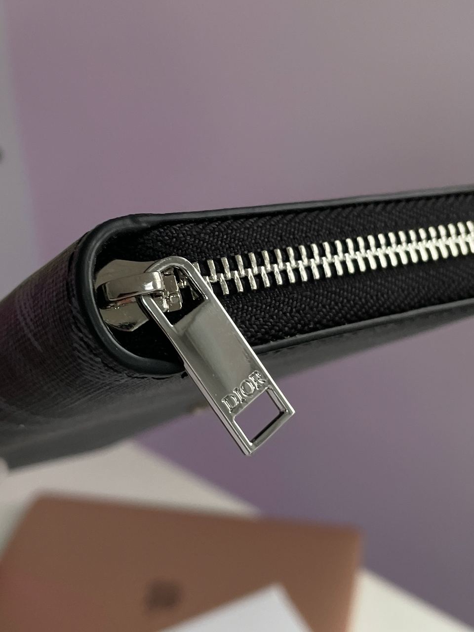 Christian Dior Zipped Long Wallet Grey Diamond Canvas - 12