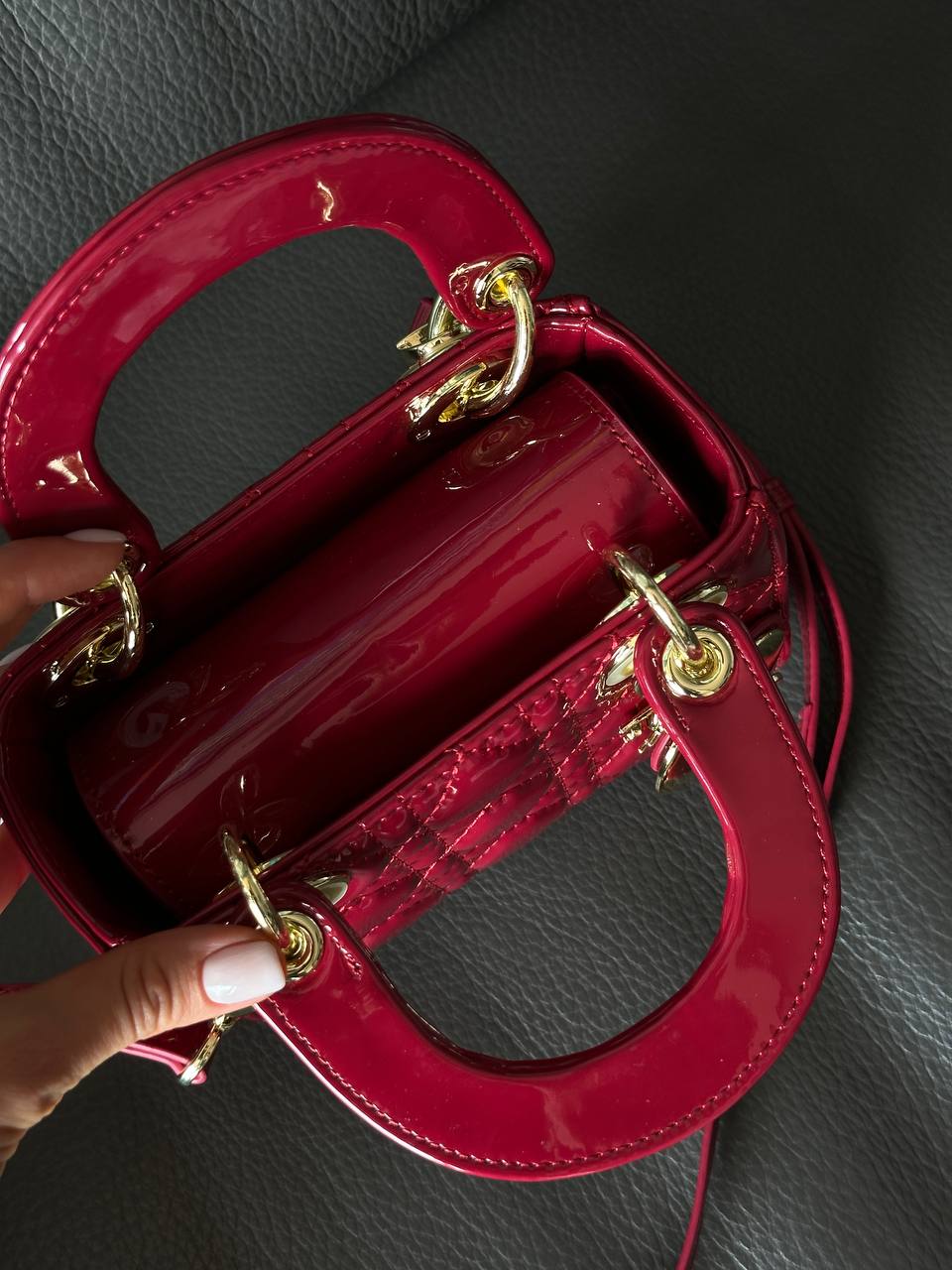 ChristianDior Lady Mini Cherry Red/Gold - 5