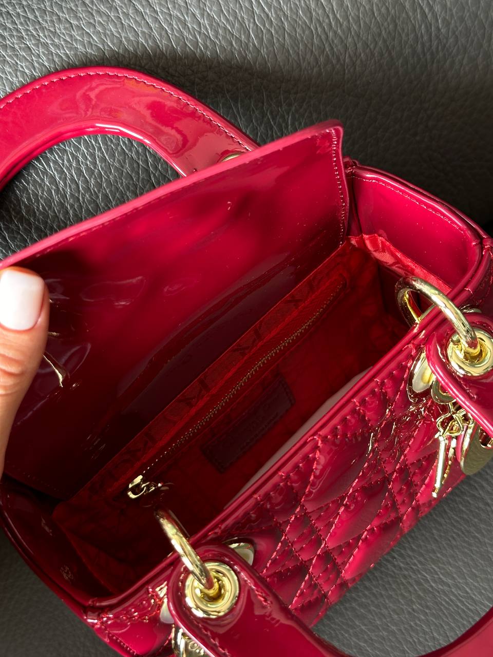 ChristianDior Lady Mini Cherry Red/Gold - 6