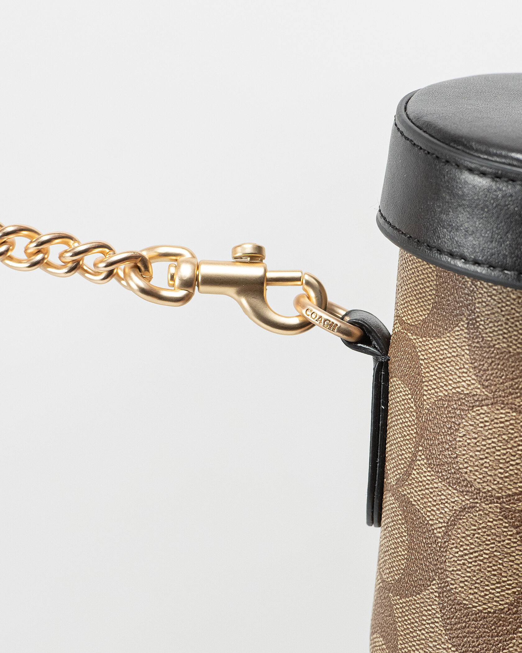 Coach Alie Small Camera Crossbody Bag in Signature Canvas Tan/Black - 12