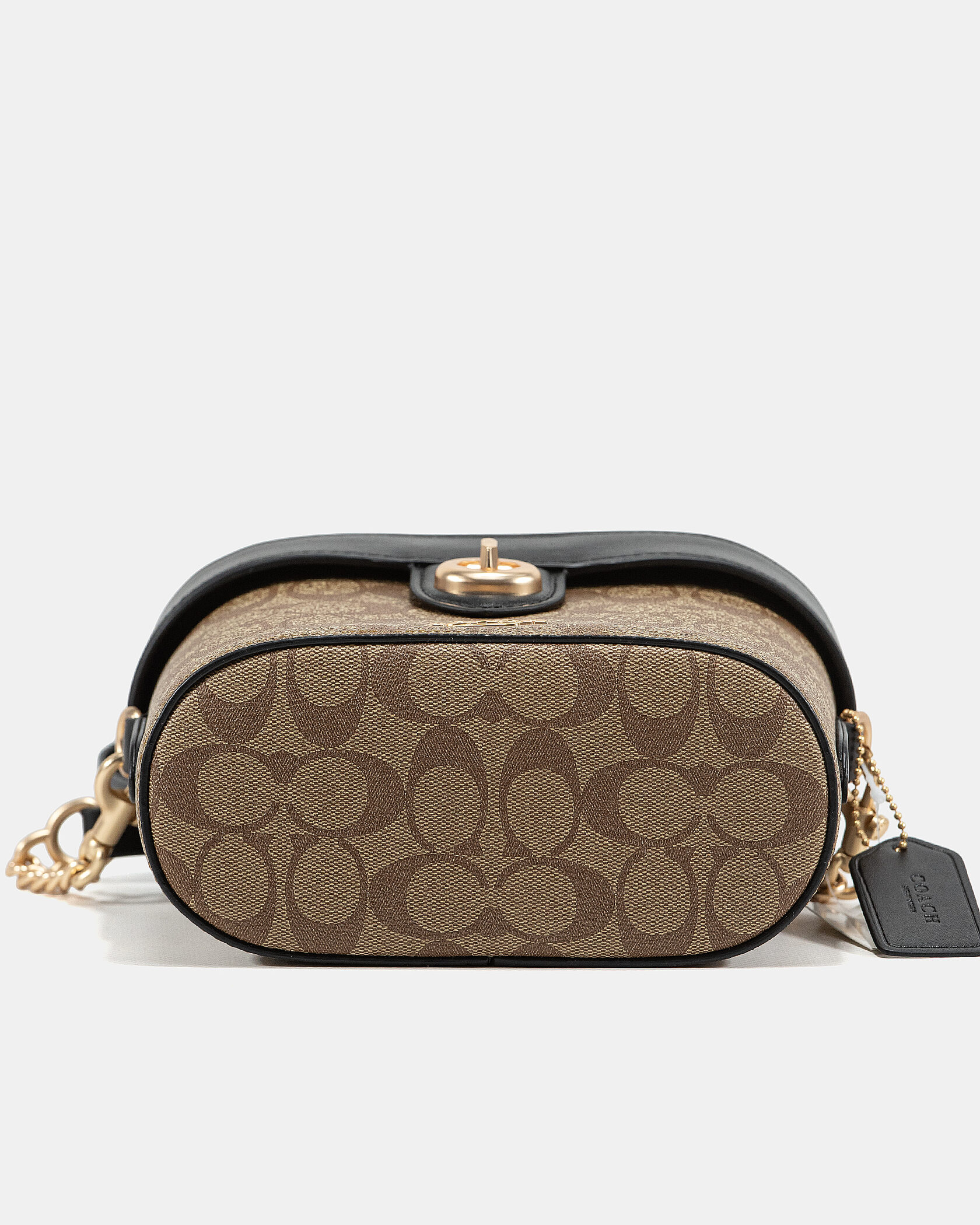 Coach Alie Small Camera Crossbody Bag in Signature Canvas Tan/Black - 8