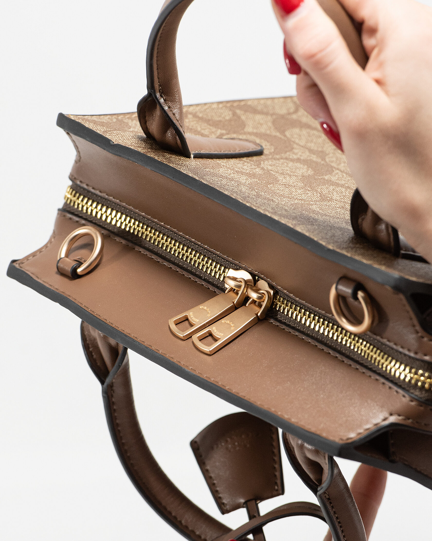 Coach Andrea Carryall In Signature Canvas Beige - 11