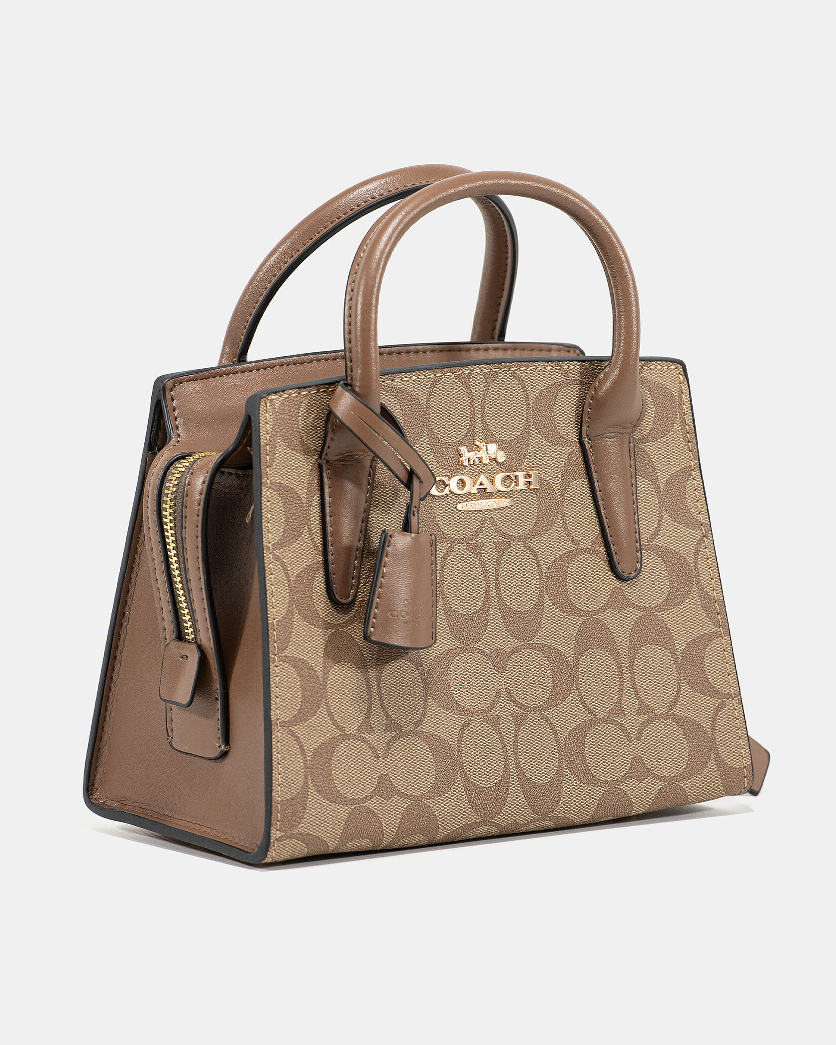 Coach Andrea Carryall In Signature Canvas Beige - 5