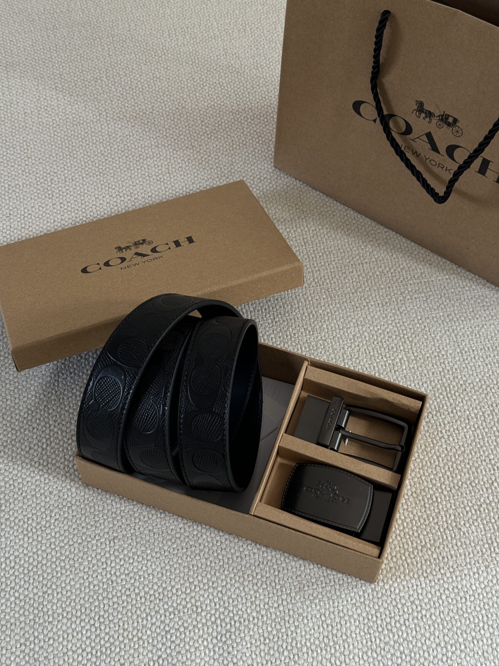 Coach Belt Kit Black Leather/Black Fittings - 6