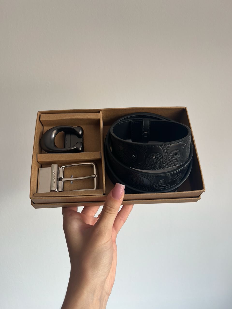 Coach Belt Kit Black Leather/Silver Fittings - 5