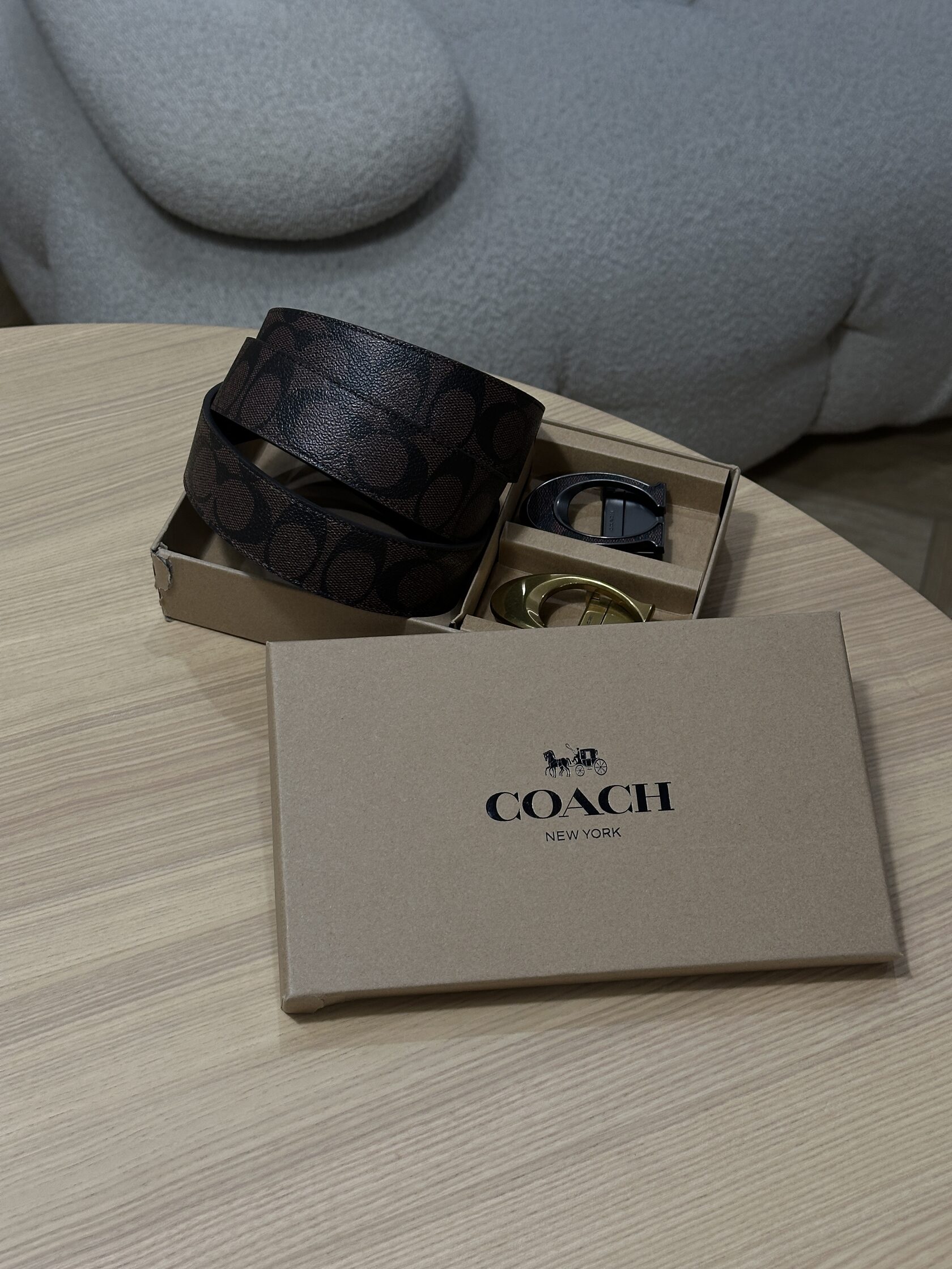 Coach Belt Kit Brown Canvas/Gold Fittings - 9