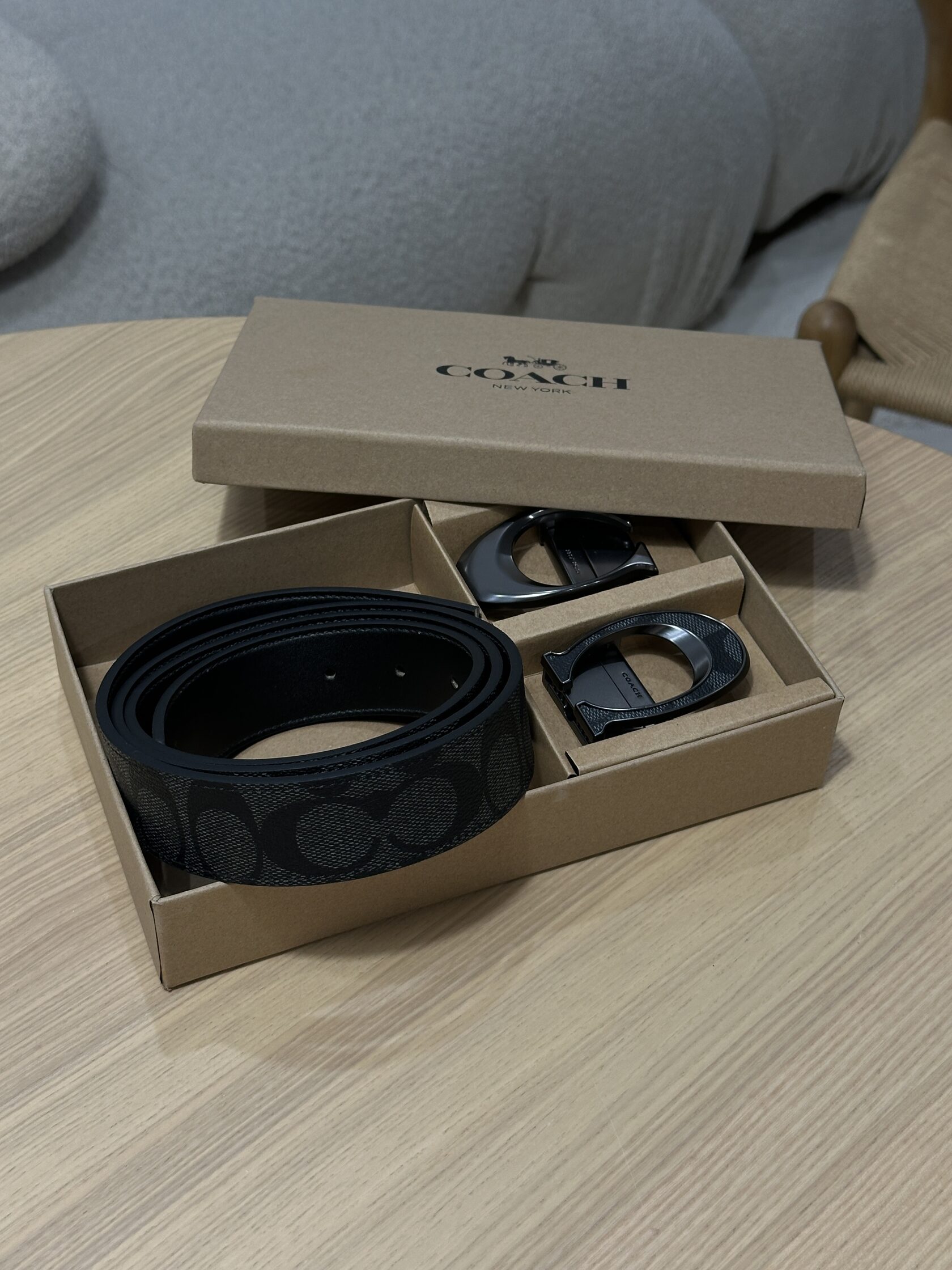 Coach Belt Kit Grey Canvas/Canvas Fittings - 6