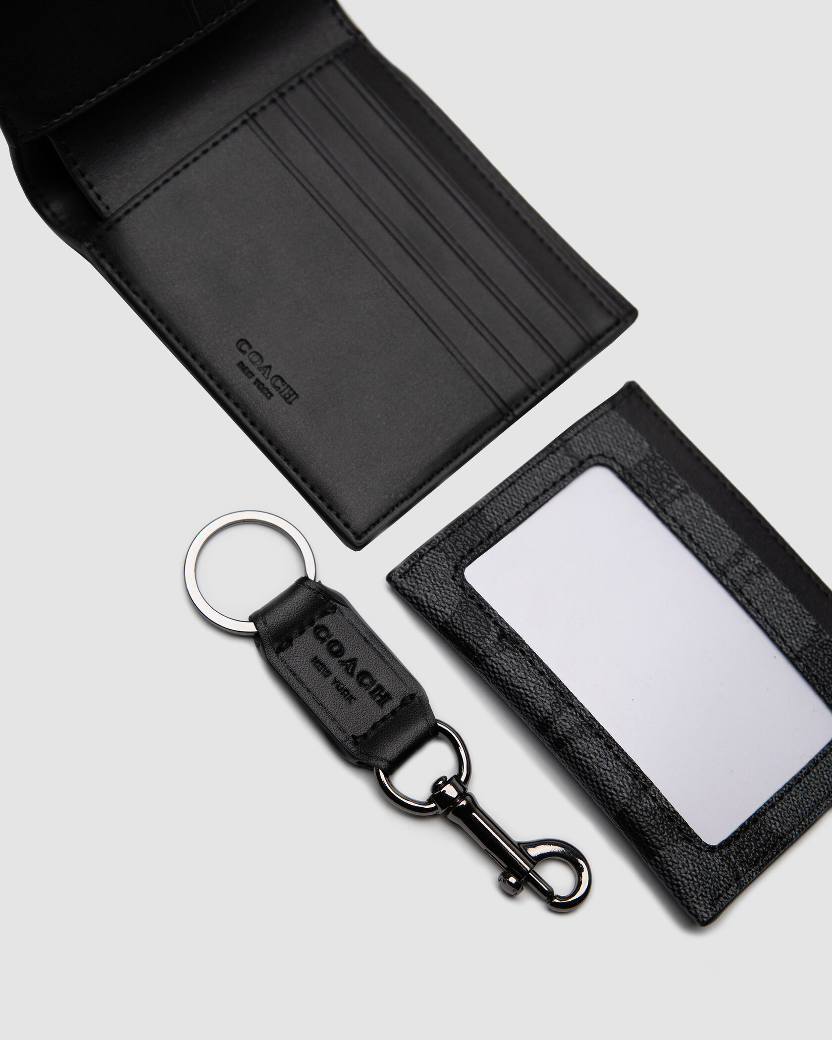 Coach Boxed 3 In 1 Wallet Gift Set In Signature Canvas Black Logo - 4