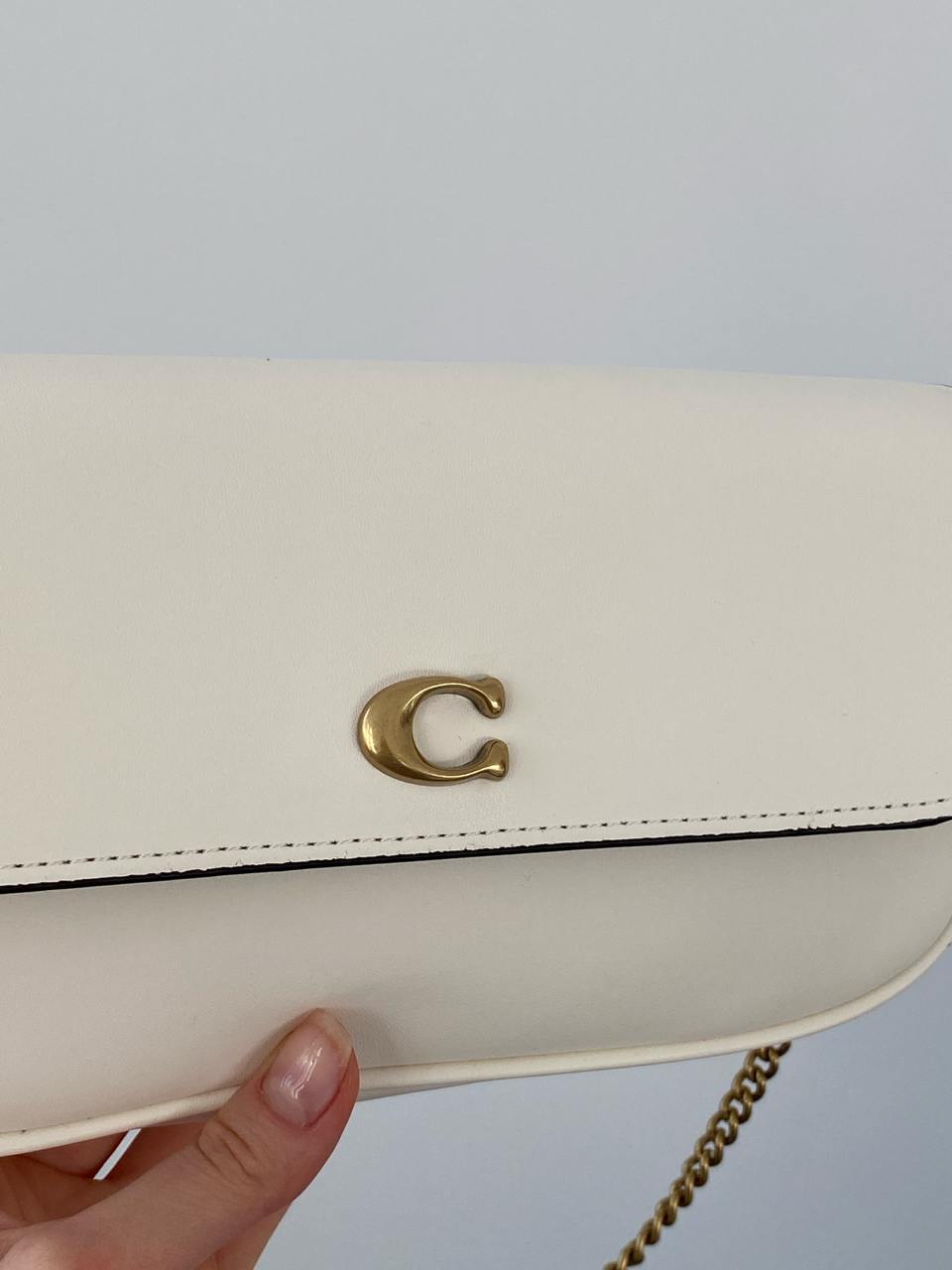 Coach Brook Flap Chain White\Gold - 5