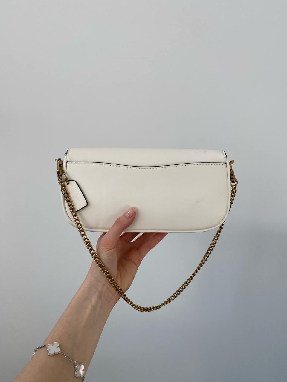 Coach Brook Flap Chain White\Gold - 6