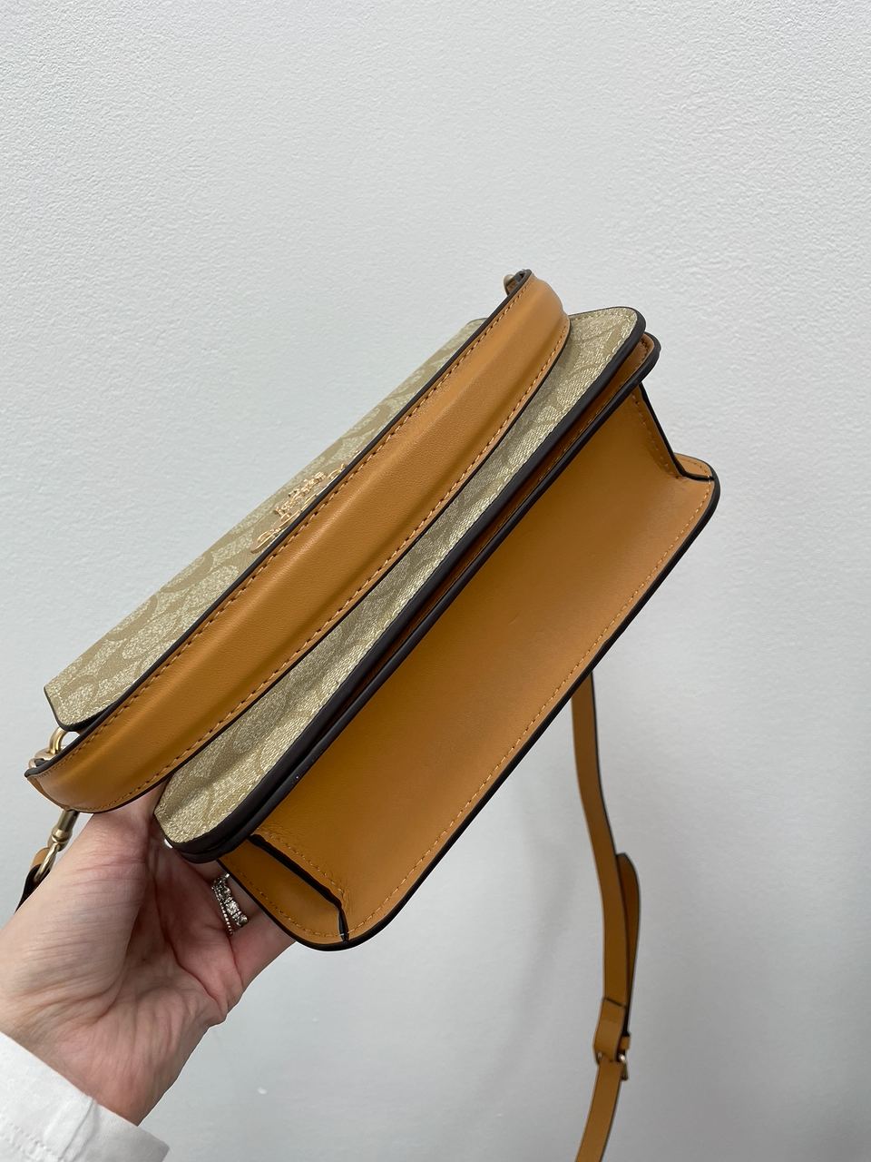 Coach Brynn Flap Crossbody In Signature Canvas Beige - 12