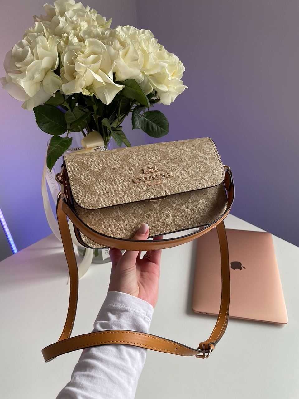 Coach Brynn Flap Crossbody In Signature Canvas Beige - 3