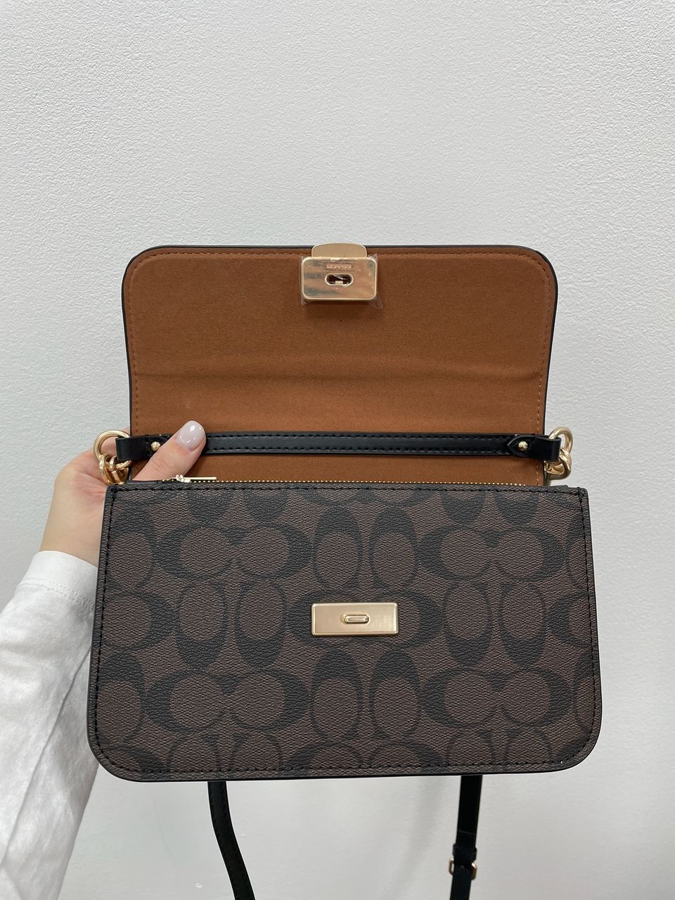 Coach Brynn Flap Crossbody In Signature Canvas Brown - 14