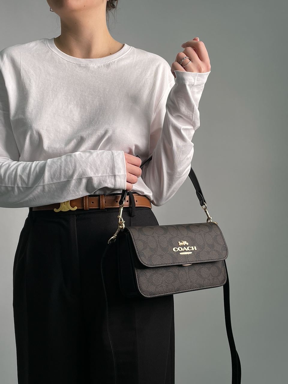 Coach Brynn Flap Crossbody In Signature Canvas Brown - 5