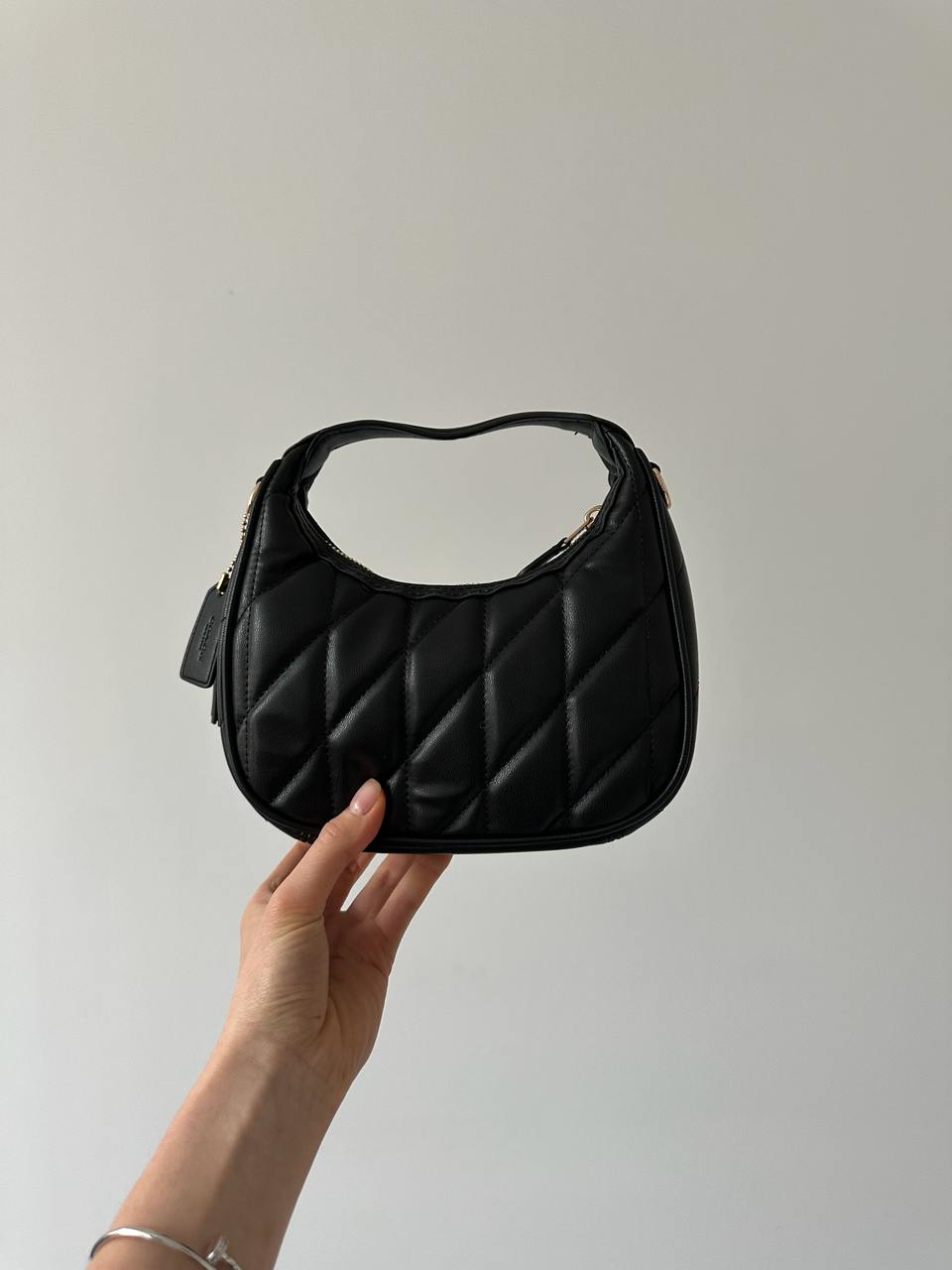 Coach Carmen Mini Crossbody Bag With Quilting Black/Gold - 5