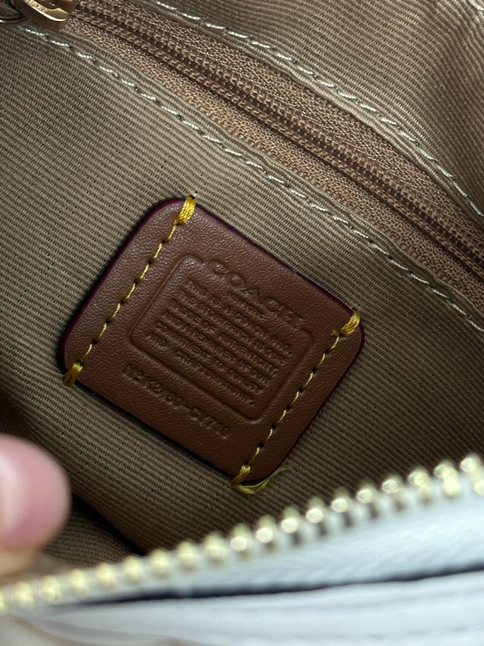 Coach Carmen Mini Crossbody Bag With Quilting White/Gold - 14