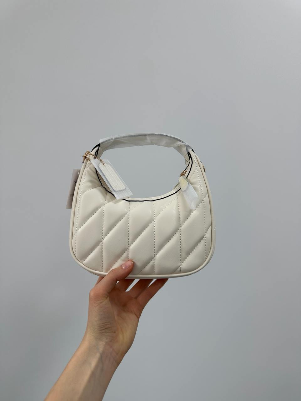 Coach Carmen Mini Crossbody Bag With Quilting White/Gold - 7