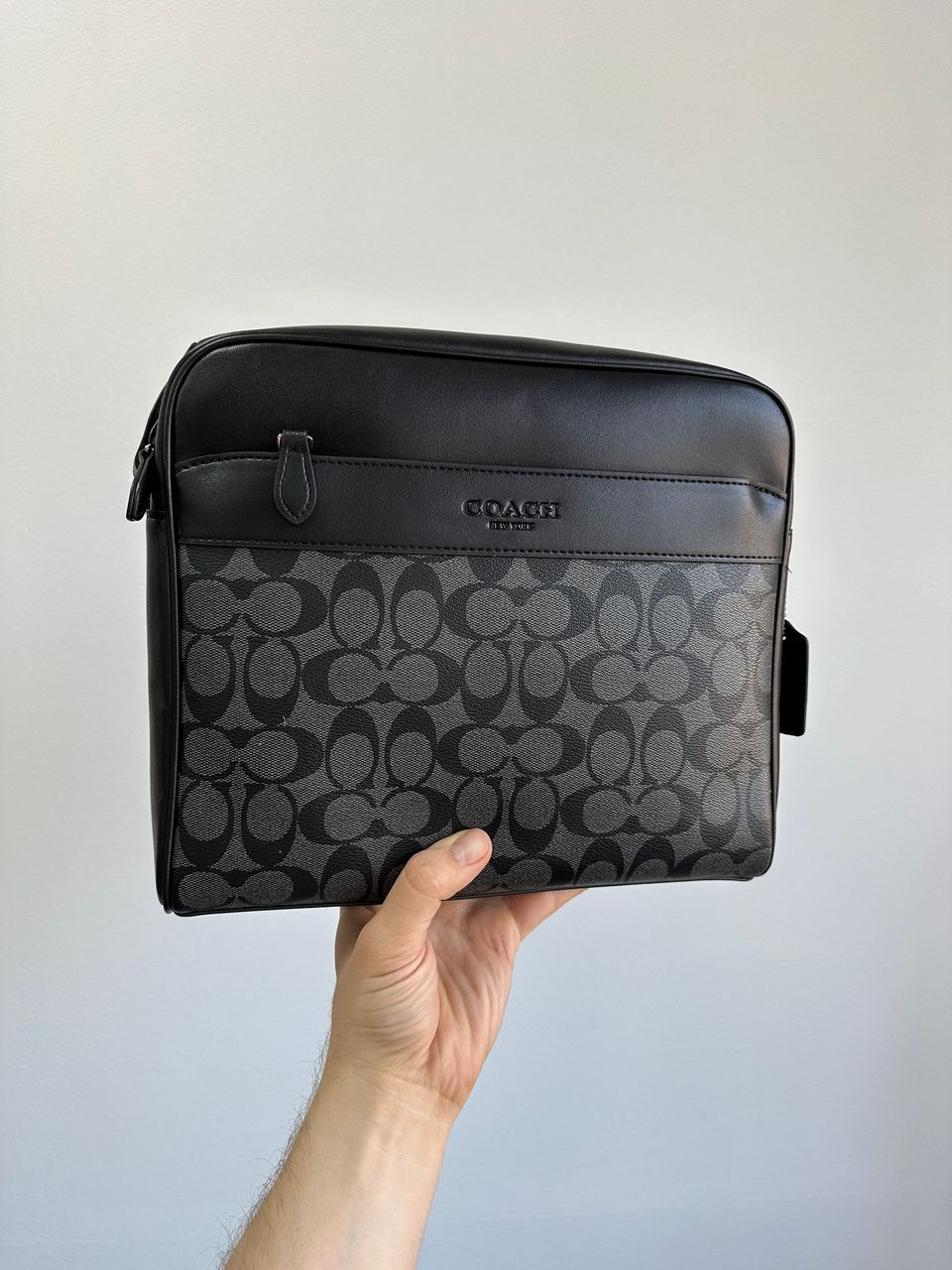 Coach Charles Camera Crossbody Messenger Bag Signature Black - 3