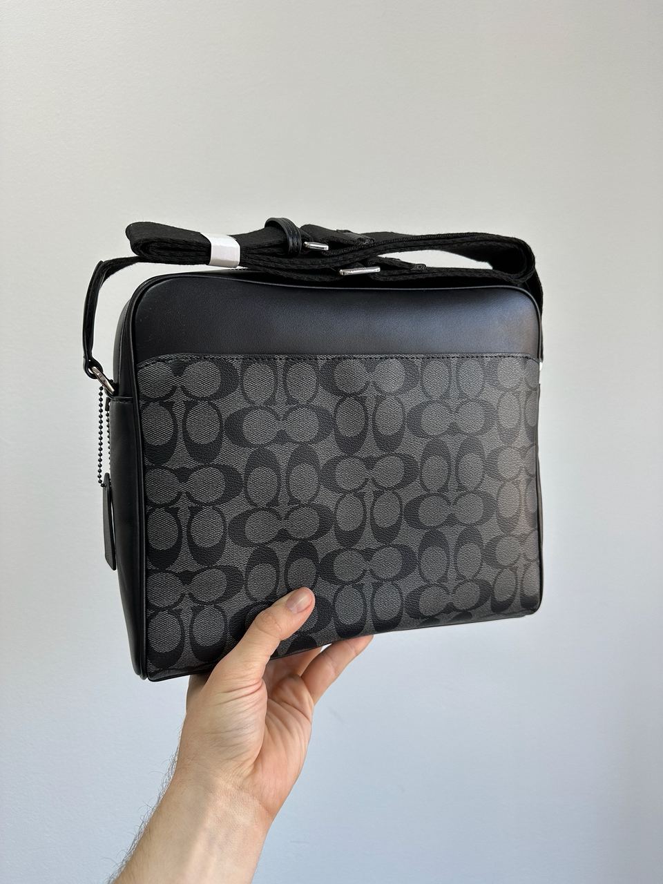 Coach Charles Camera Crossbody Messenger Bag Signature Black - 6