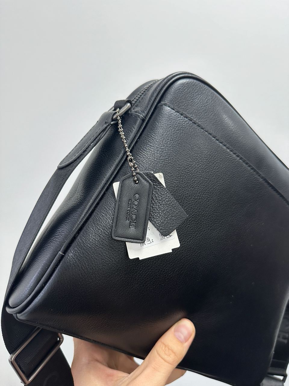 Coach Charles Camera Crossbody Messenger Bag Smooth Skin Black - 11