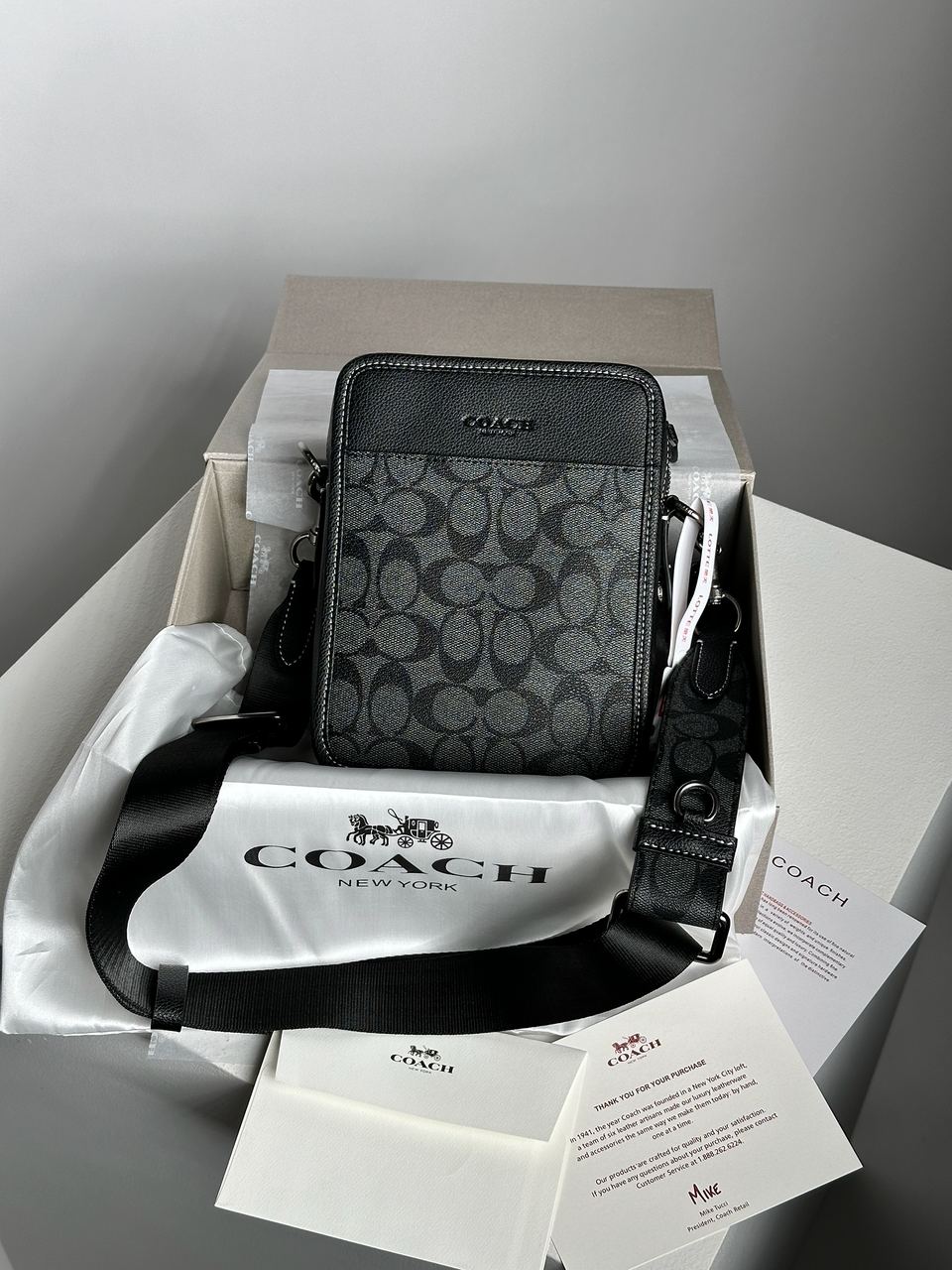 Coach Charter Crossbody 24 In Signature Canvas Grey - 2