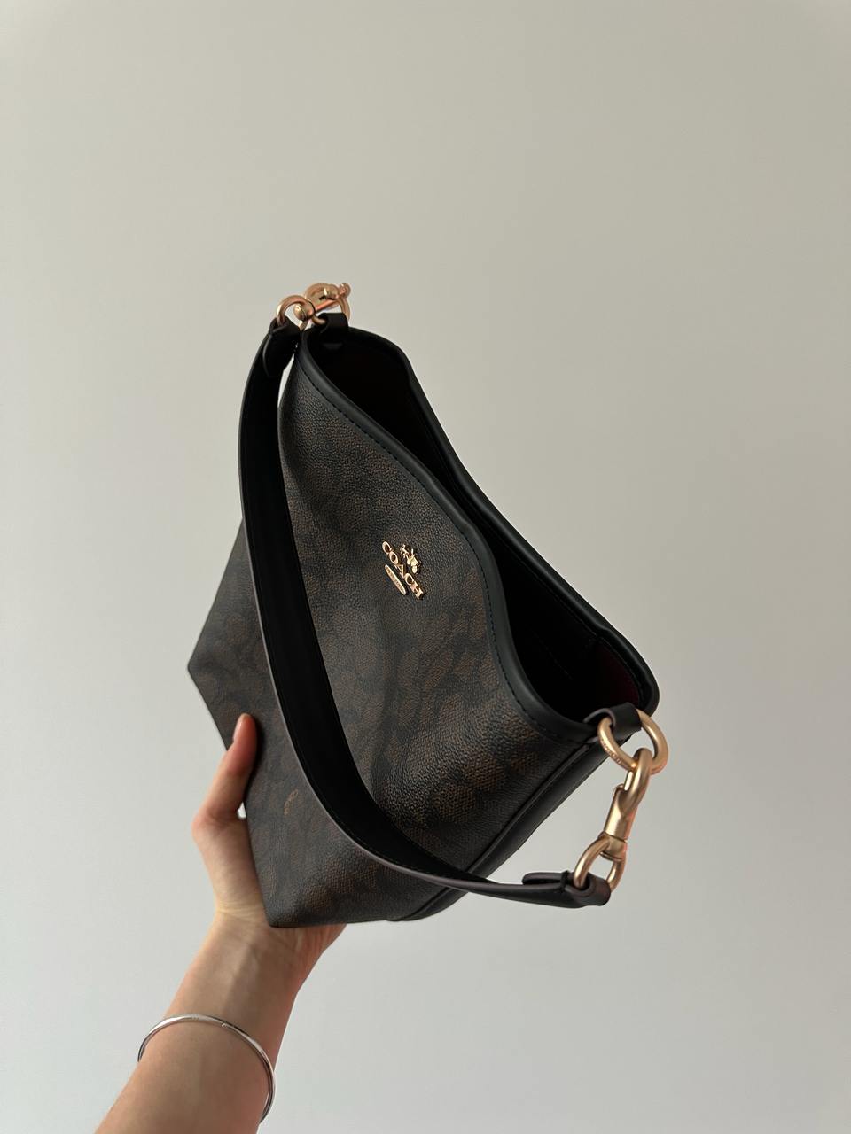 Coach City Bucket Bag In Signature Canvas Brown Black - 10