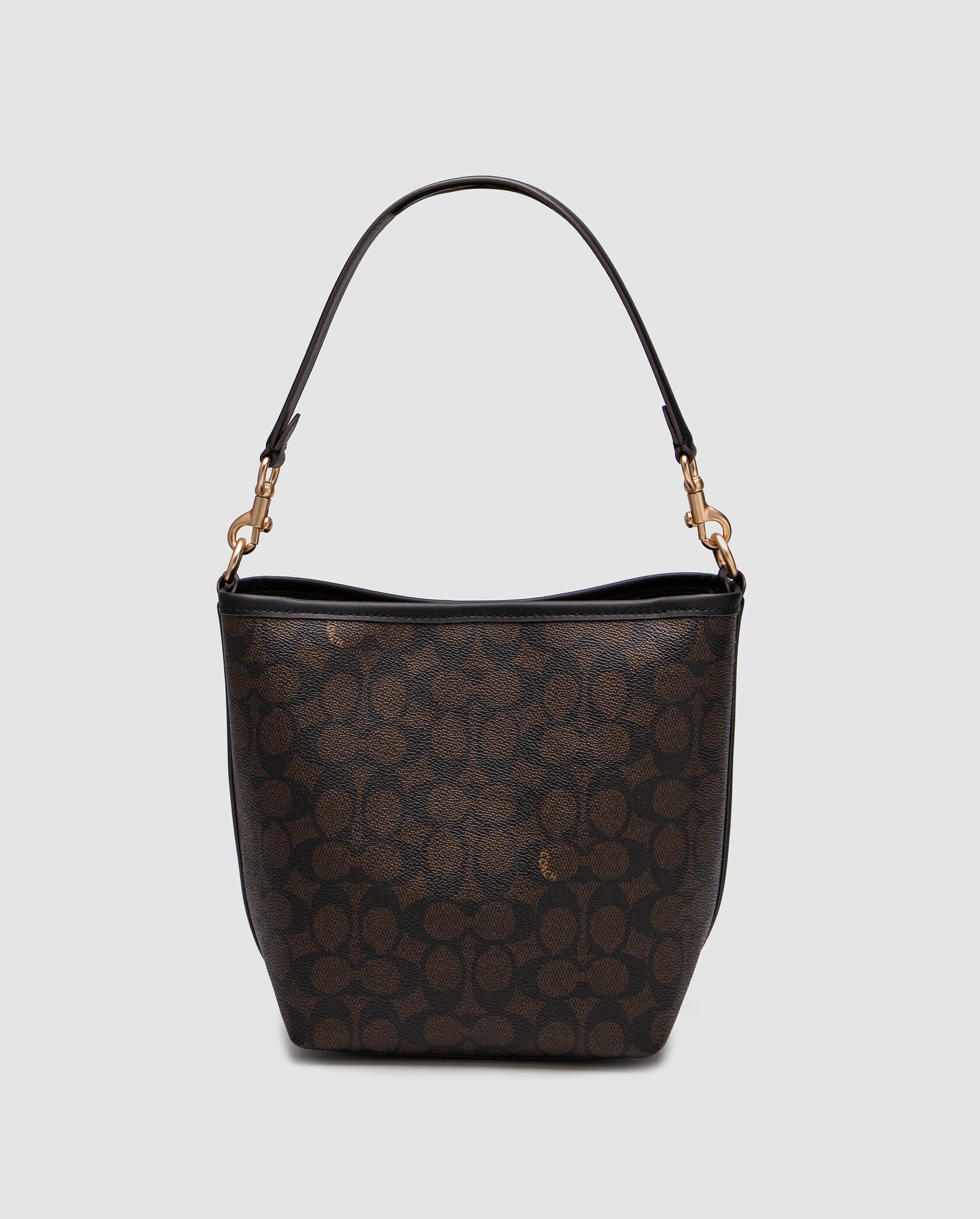 Coach City Bucket Bag In Signature Canvas Brown Black - 7