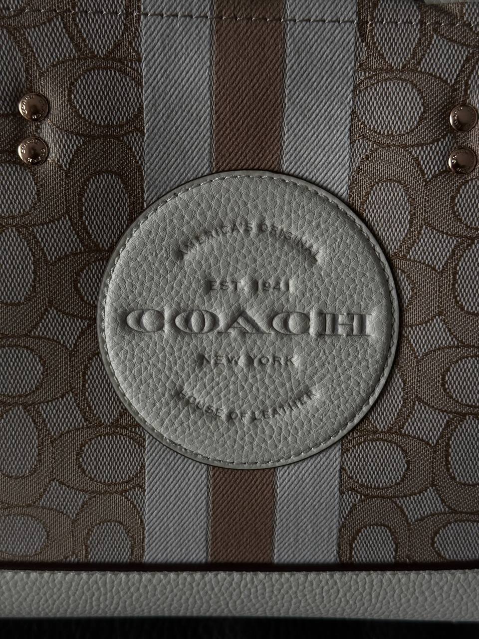 Coach Dempsey Tote 22 In Signature Jacquard With Stripe And Coach Badge - 5