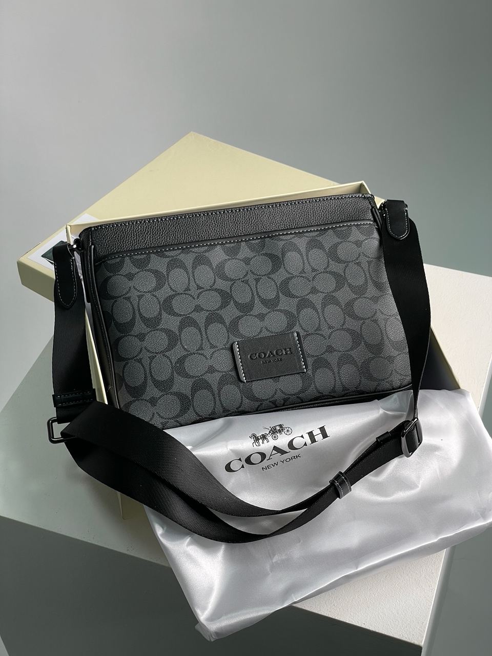 Coach District Crossbody In Signature Canvas - Gunmetal/Charcoa - 2
