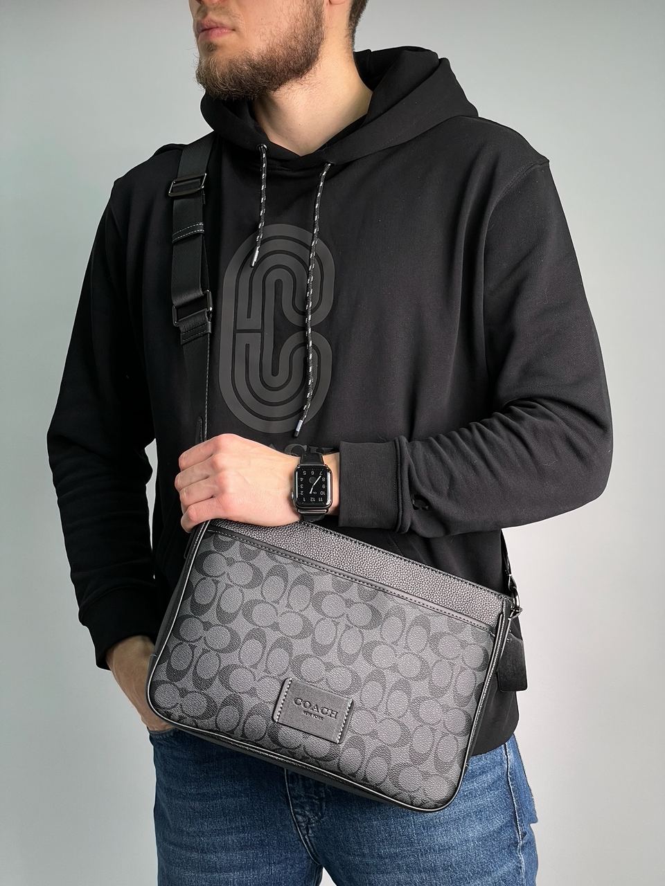 Coach District Crossbody In Signature Canvas - Gunmetal/Charcoa - 4