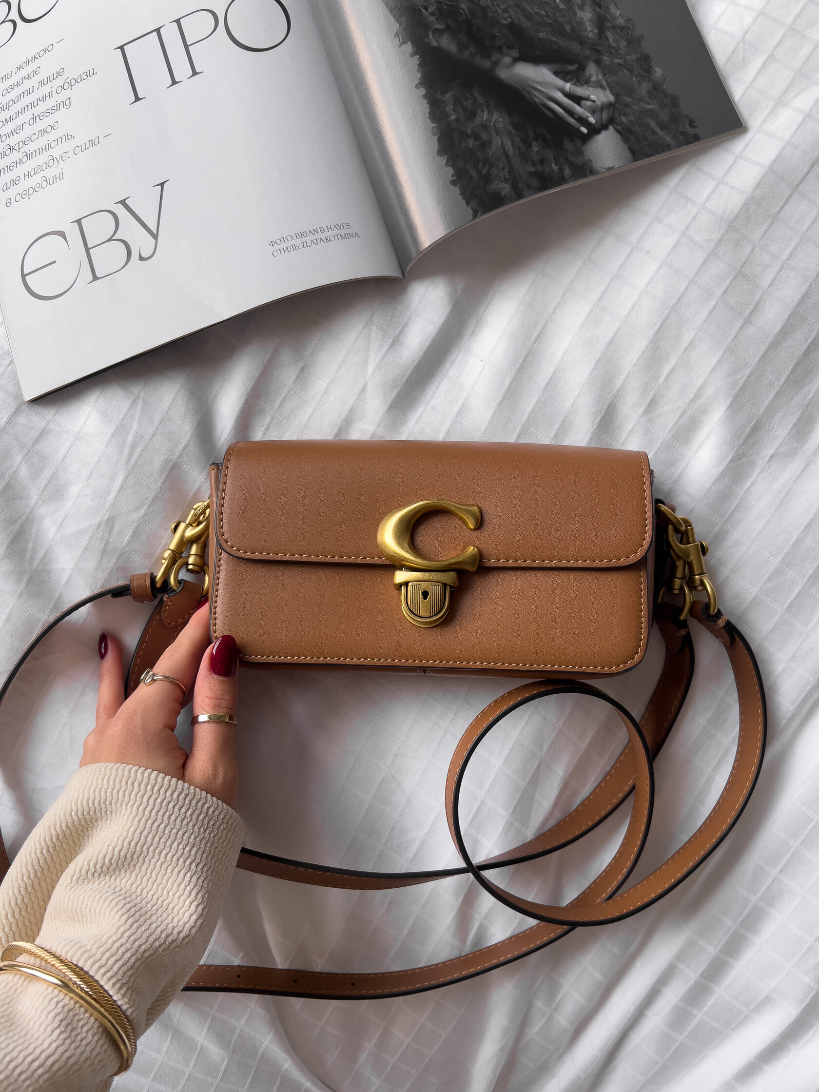 Coach Glovetanned Leather Studio Baguette Bag Light Caramel - 7