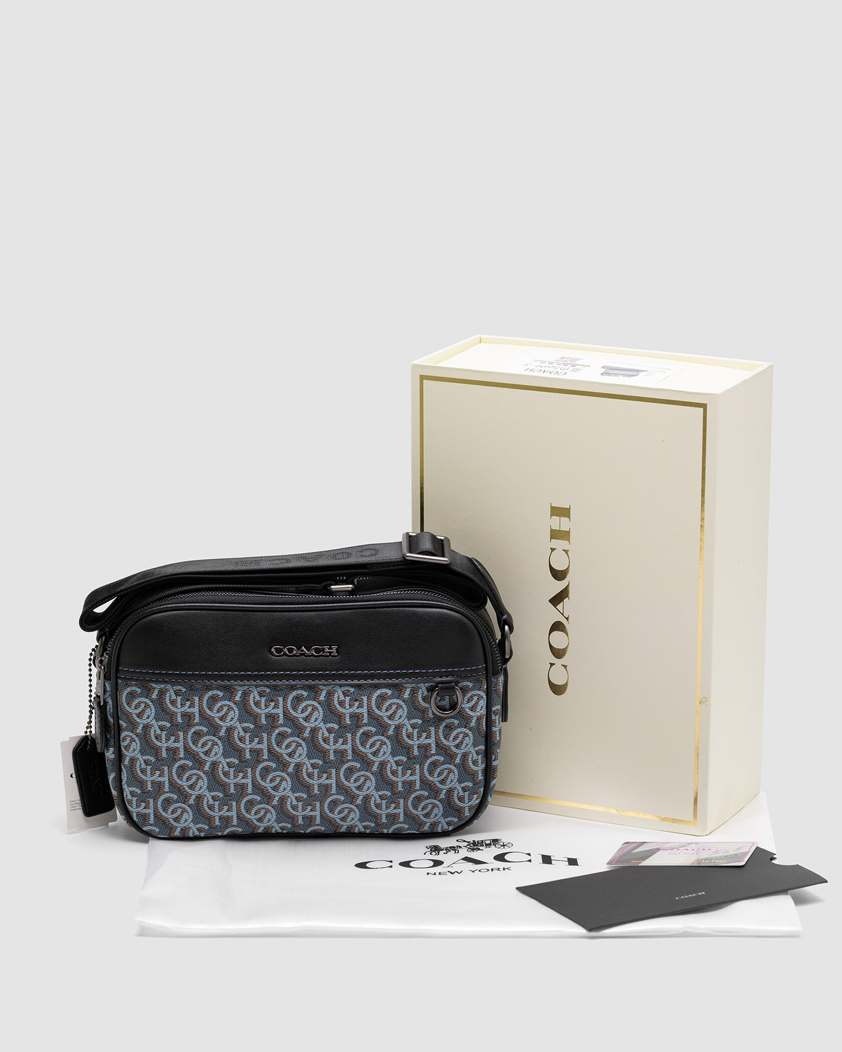 Coach Graham Crossbody With Monogram Print Blue - 2