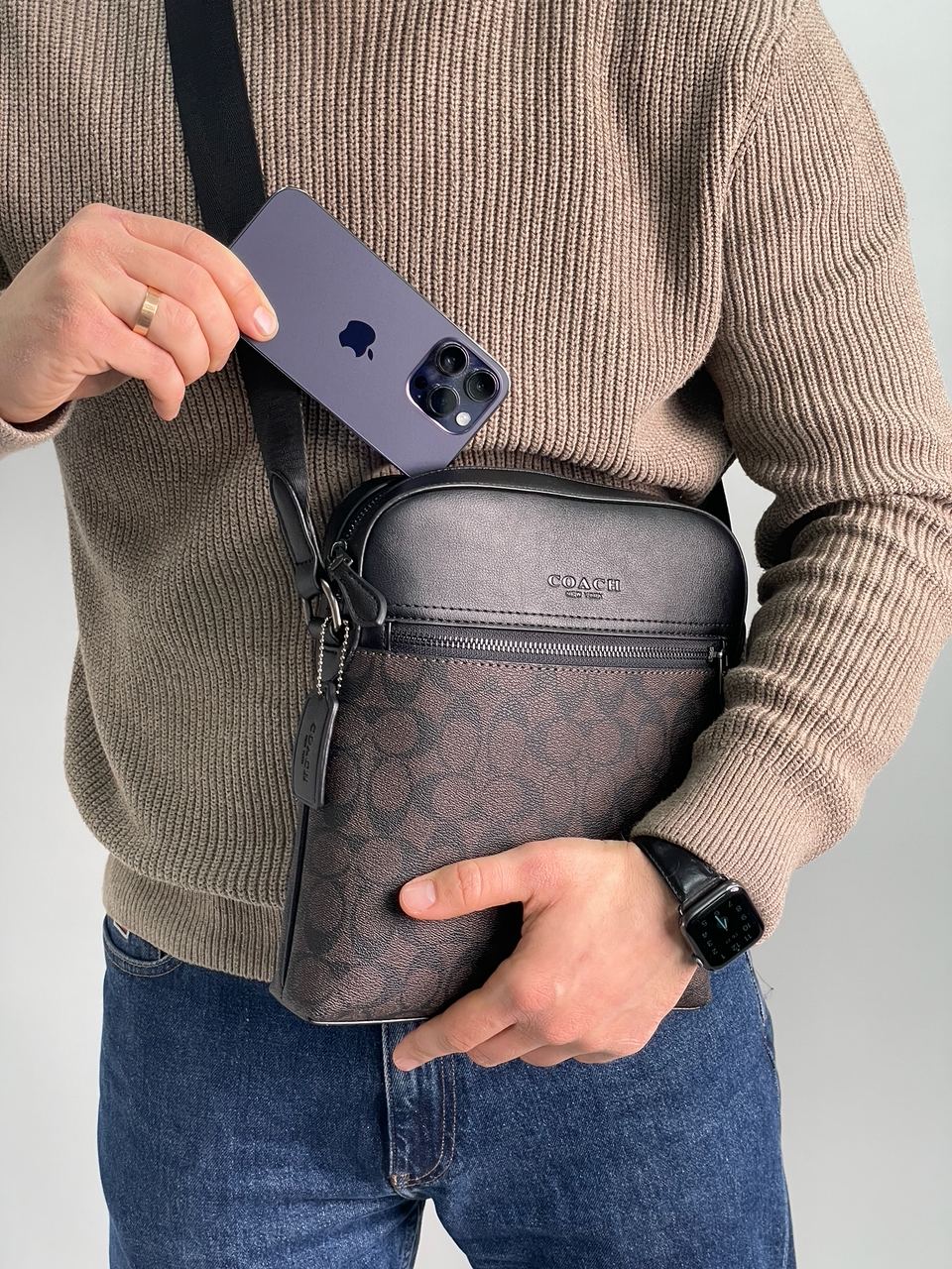 Coach Houston Flight Bag In Signature Canvas Brown - 6