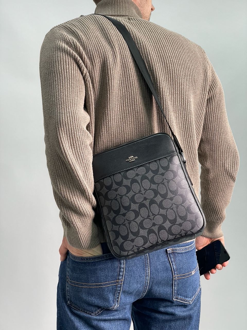 Coach Houston Flight Bag In Signature Canvas Grey - 5